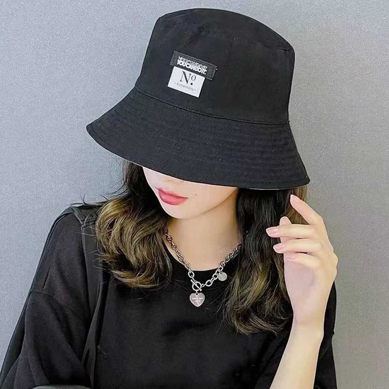 Summer double-sided womens bucket hat fashion print wide Brim Fortable Panama fisherman hat outdoor travel beach sun hat W250217