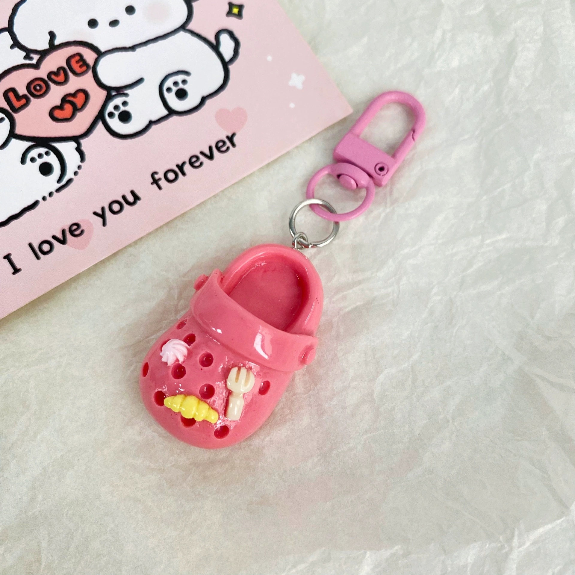 Sweet and colorful hole shoes keychain ins girlish heart Japanese pendant cute best friend gift accessory hanging ornament