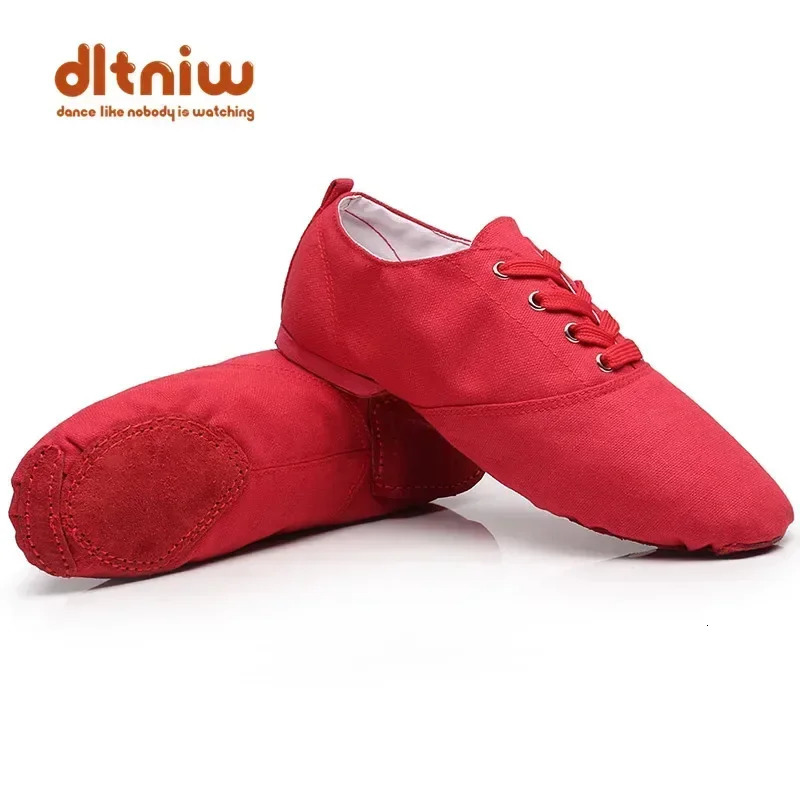 Coupons Woman Womans Lace Up Canvas Dancing Shoe Ballet Pointe Sneakers for Women Men Women Dance Jazz Shoes 250214