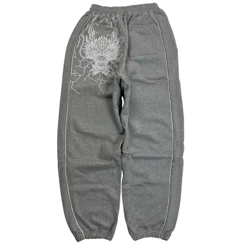 Y2k Europe and the United States retro dragon embroidery men pants hip hop trend fashion straight pants casual loose sweatpants 250214