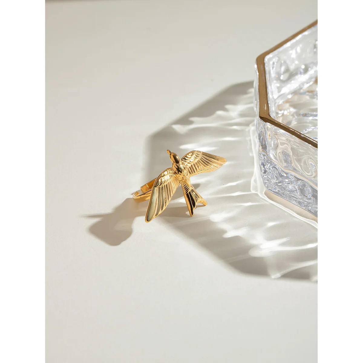 Retro Style Metal Stainless Steel Bird Open Ring Jewelry Wholesale 250213