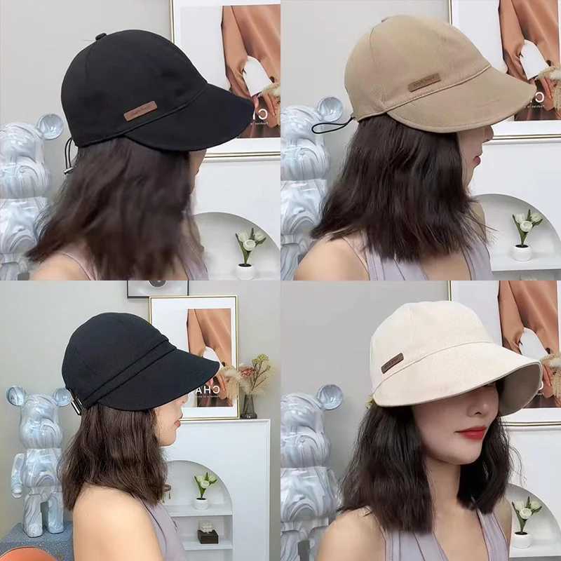 Womens Foldable Sunhat Summer Outdoor Beach Fisherman Hat Sunscreen UV Protection Cap Adjustable Cotton Wide Brim Bucket Caps W250217