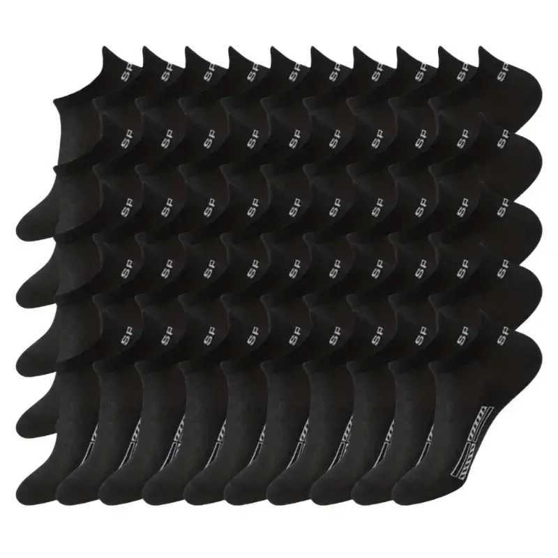 50 pairs of socks mens Hosiery ear lifting waist boat socks running fitness socks W250217