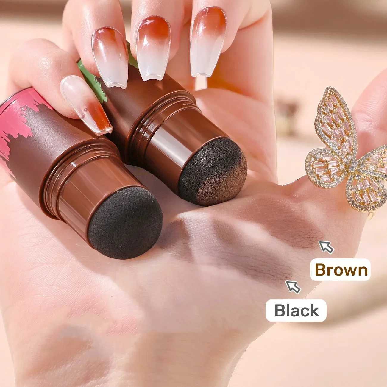 Waterproof Hairline Powder 2 Color Hair Roots Supplement Natural Black Brown Eyebrow Shape Supplement Stick Shadow Filler PowderXJ250217