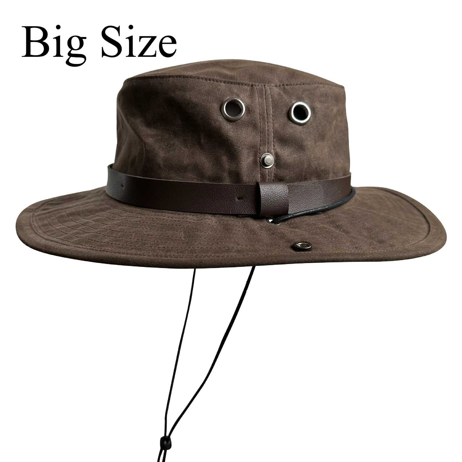 New Oil Wax Dorfman Hat Water Resistant Cotton Wide Brim Bucket Hat for Men Women Outdoor Hiking Beach Fishing Sun Hat W250217