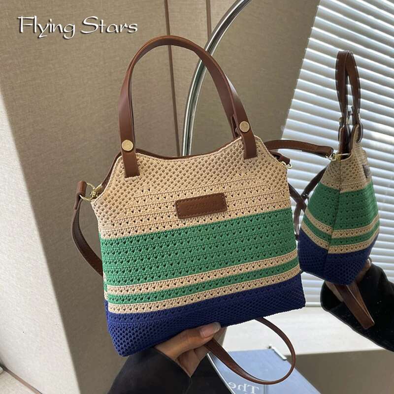 New Women s Fashion Woven Women s leisure Handbag trend Brand Designer Wallet Comparison Summer New Women s Slant Shoulder Bag Travel
