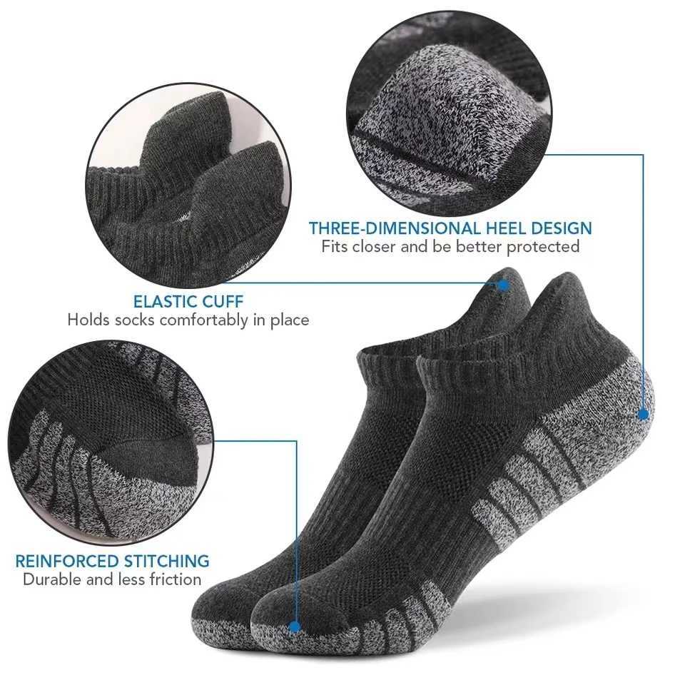 3 Pairs Professional Running Sports Fitness Ankle Socks Mens Towel Socks Outdoor Sports Short Socks Men And Women Socks GIFRS W250217