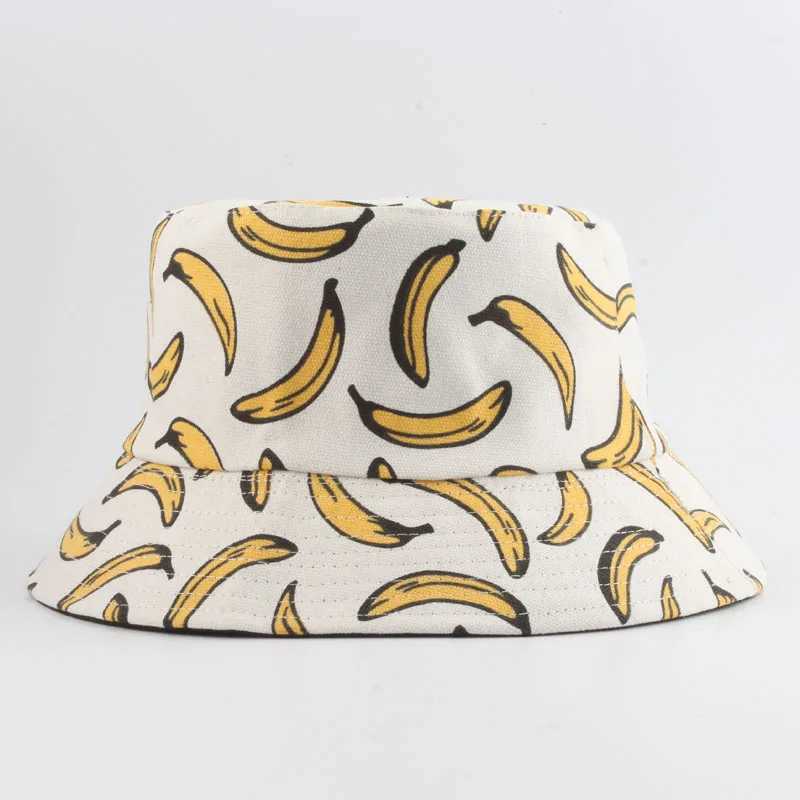 Bana toilet cap mens summer bucket cap banana print Bob hat hip-hop Goros fisherman hat W250217
