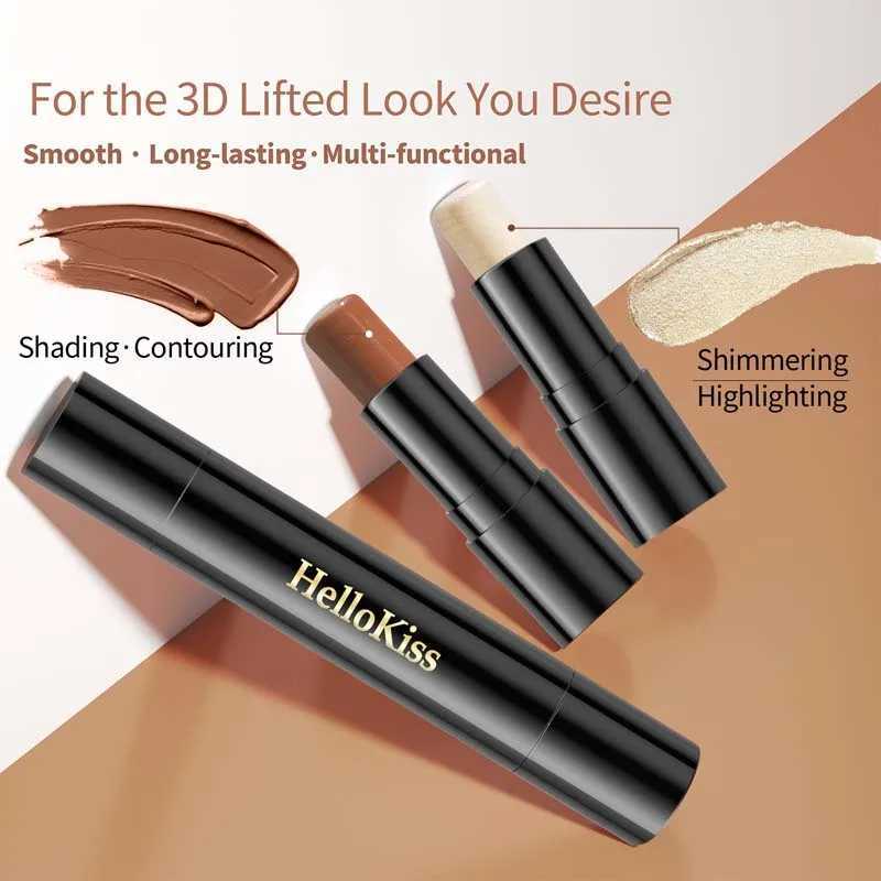 2 in1 Face Foundation Highlight Double Head Contour Stick Concealer Pen For Lasting Stereomodification Cosmetic Makeup ToolW250217