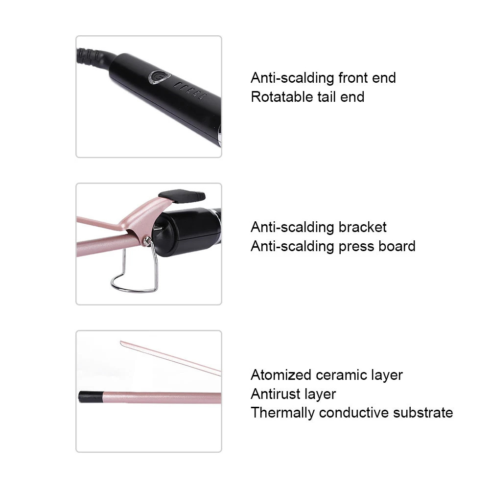 Professional Hair Curling Iron Instant Heating 360° Rotation Non-Tangle Constant Temperature Hair care Wool Hair Curling Iron 250214