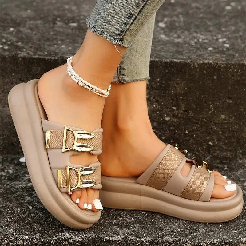 Summer Open Toe Flats Women Slippers Designer Casual Sandals 2024 Trend New Flip ps Dress Shoes Female Walking Slides