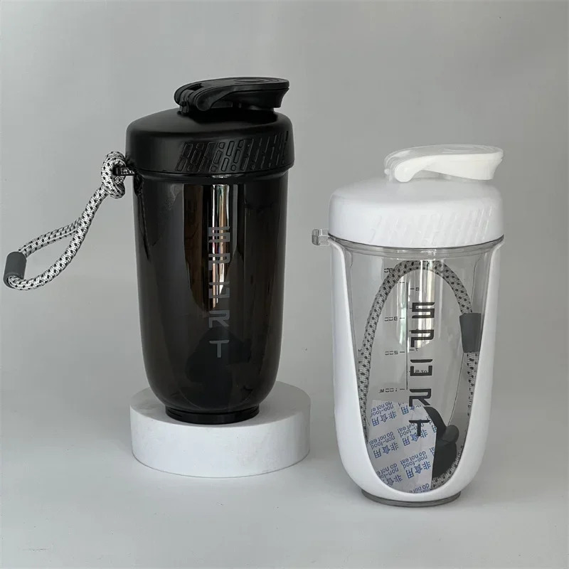 600ML Blender Shaker Bottle with Plastic Whisk Ball BPA Free Plastic Protein Shakes Leakproof for Powder Workout Gym Sport 250214