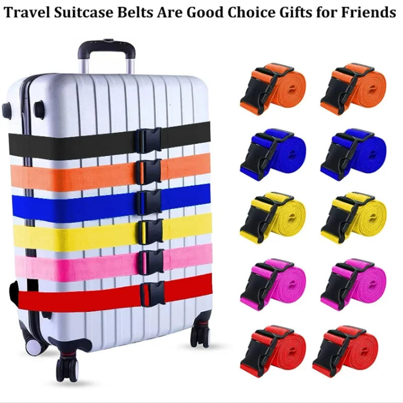 Straight luggage strap for suitcases polyester luggage strap with adjustable release buckle travel accessories 250214