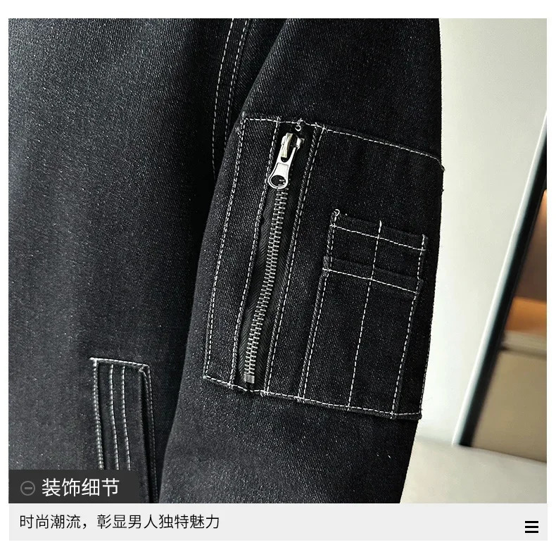 Vintage Wash Winter Denim Jacket Men Trendy Thick Fleece Warm Baseball Casual Loose Motorcyclist Windproof Coat 250212