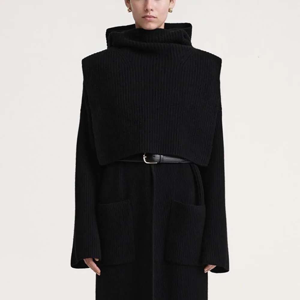 2025 Early Spring New Women Shawl Y2k Ribbed Blend Simple Fashion Hundred Knit Hooded Scarf Top