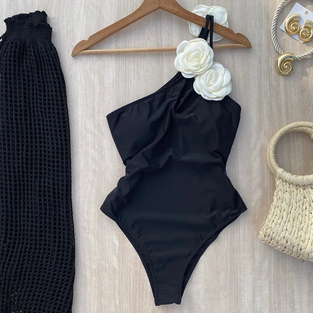 Floral One Piece Swimsuit Vintage Retro Swimwear Women Bathing Suit Beachwear Monokini Female Swimming Suits 250214