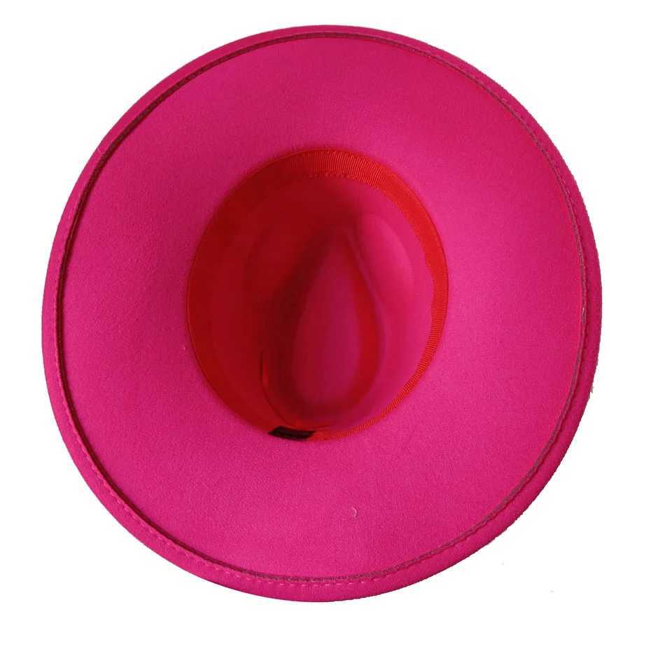 Gorras Hat Fedoras 9.5cm Wide Brim Hat Womens Winter Mens Hat Denim Felt Womens Hat New Fedora Sombreros womens hat W250217