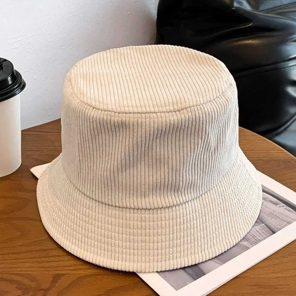 Warm Bucket Hat Outdoor Plush Corduroy Panama Hat Casual Winter Sun Cap Men Women W250217