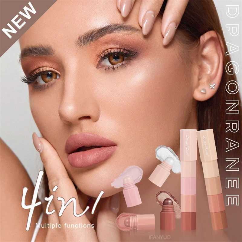 Brown Mini Eye Shadow Stick 4 IN 1 Lescent Metallic High Gloss Highlighter Waterproof Multi-purpose Eyeshadow Crayon PenW250217