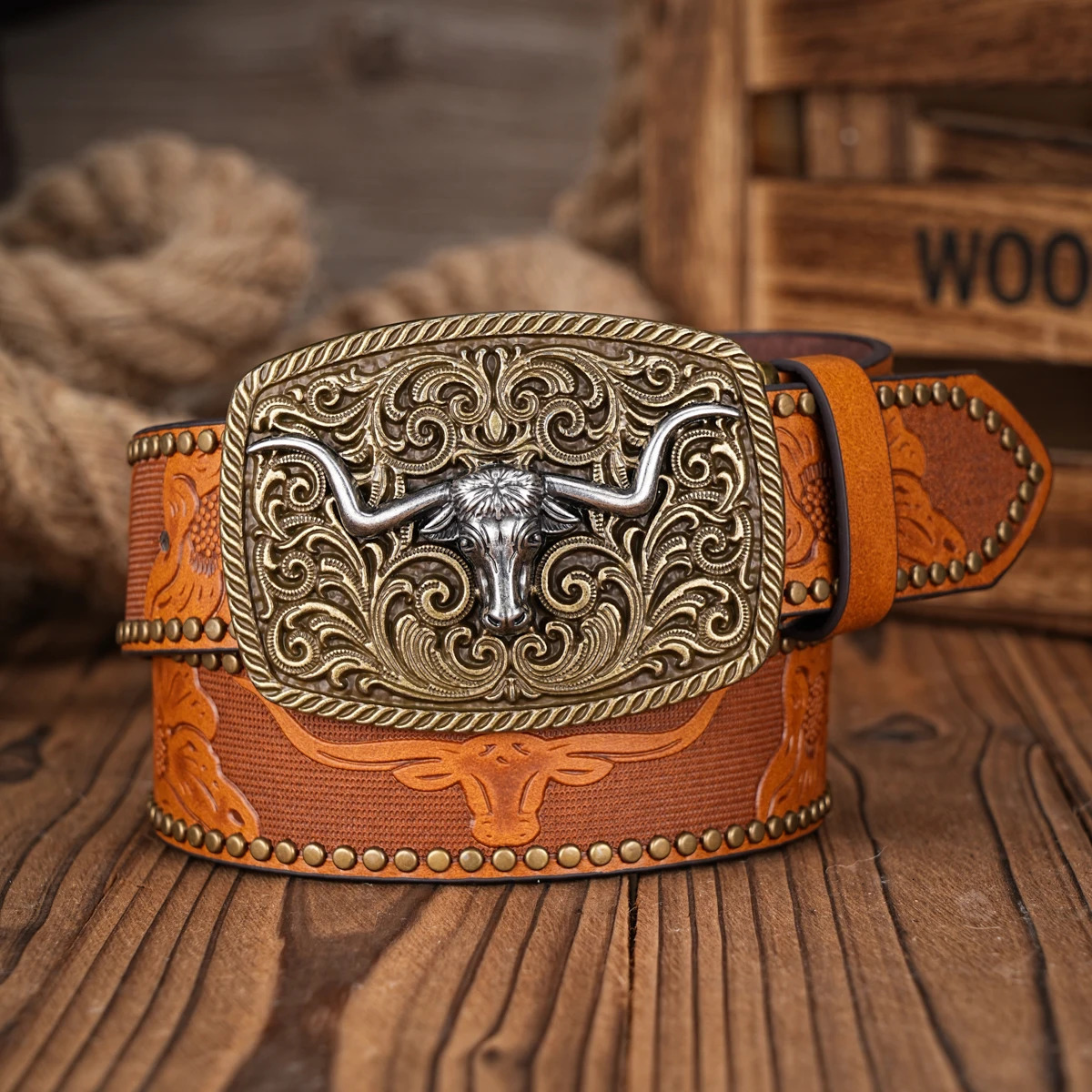 Men Women-Western-Cowboy-PU Leather-Belts - Vintage Belt Floral Engraved Buckle Belt for Jeans 250213