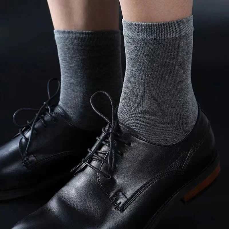 0pairs/lotMens Cotton Socks Business Mens Breathable High-Quality Soft Fabric Mens Solid Color Long Socks Business CasualMen W250217