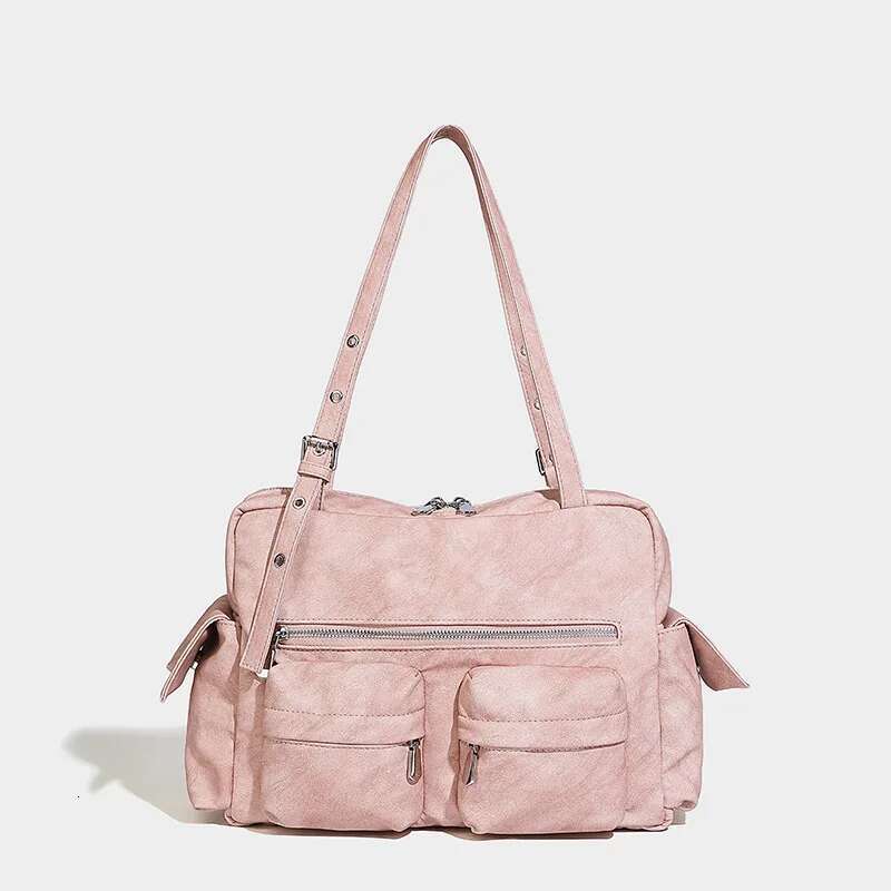 Moto Styg Shoulder Bag Women 2025 New In Indie Design Large Capacity Multiple Pockets Minimalist Casual Vintage Handbag