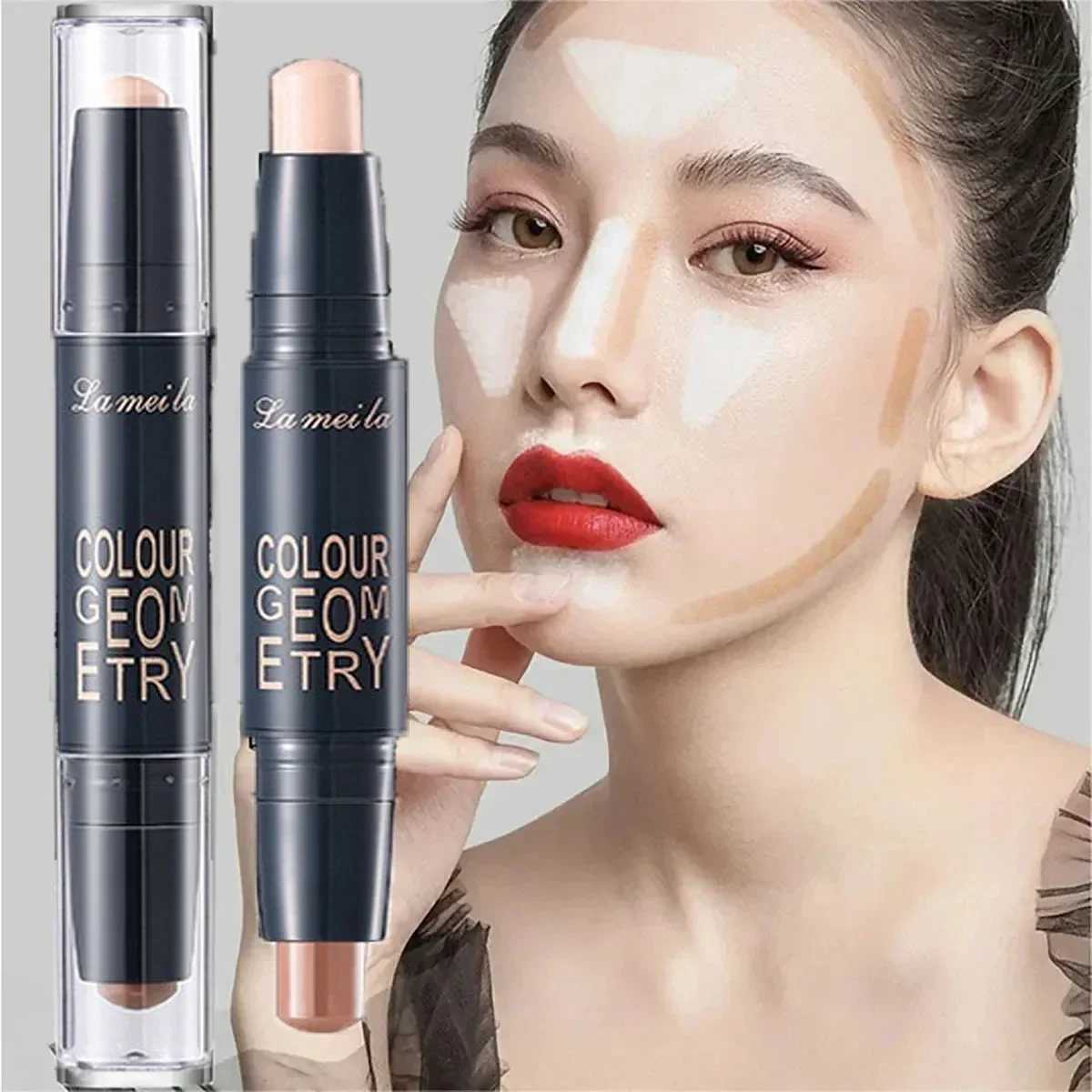Double Head Contour Face Foundation Concealer Pen Long Lasting Dark Circles Corrector Contour Concealers Stick Cosmetic MakeupW250217