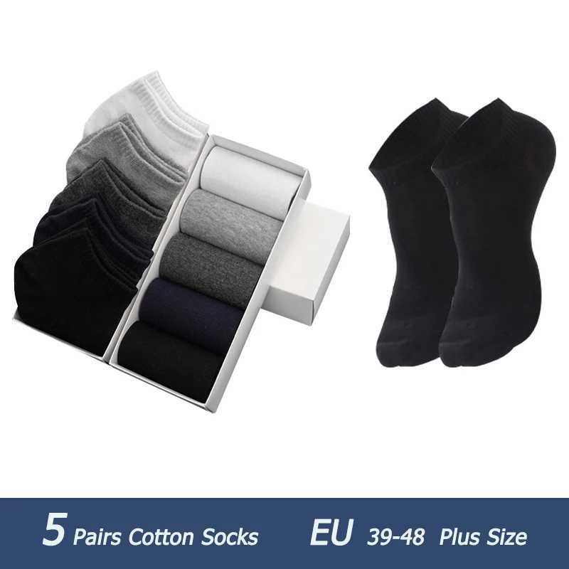 5 Pairs Ankle Socks Men Socks Low Cut Ankle Sock Men Short Socks Casual Sports Cotton Socks Business Socks Plus Size 45 46 47 48 W250217