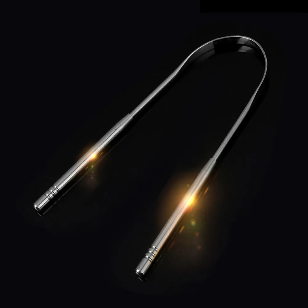 Stainless Steel Tongue Scraper Brush Cleaning Scrapers Oral Care Keep Fresh Breath Improve Oral Hygiene Tongues Cleaner Tools W1477 LL