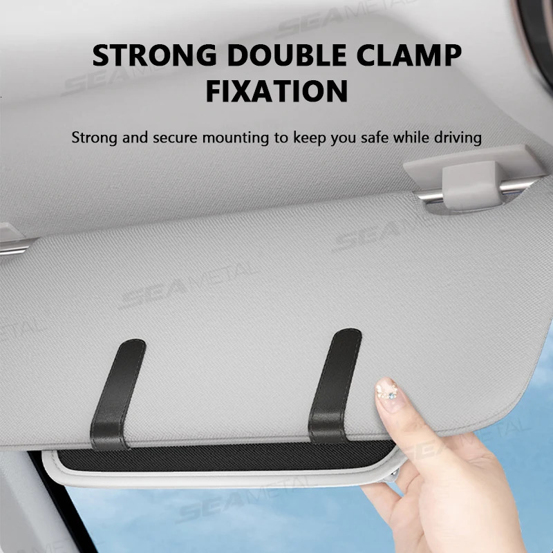 SEAMETAL Car Sun Visor Glasses Case Pu Leather Wear-Resistant Sunglasses Holder Storage Box Universal Eyeglasses Organizer Bag 250213