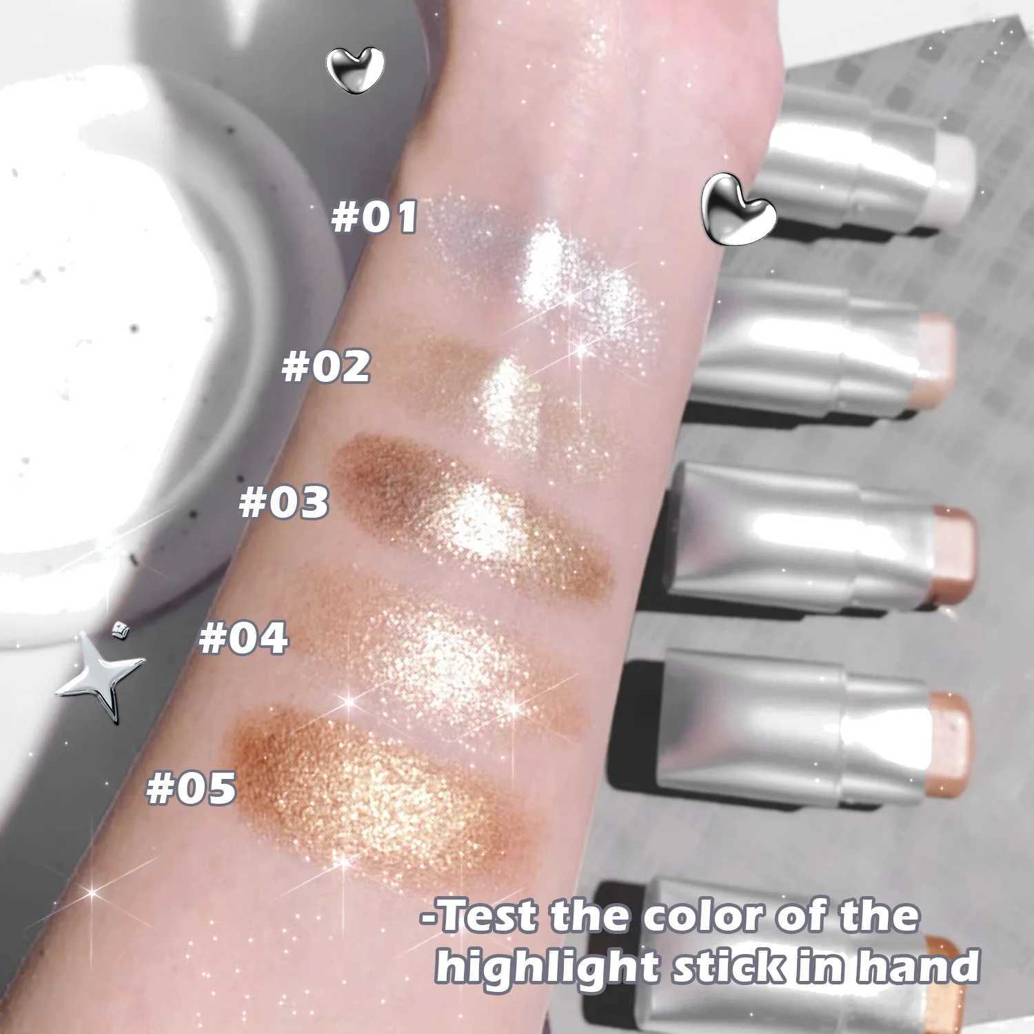 Clear highlighter stick lescent fine shimmer facial watery skin natural contouring brightening light and shadow highlighW250217