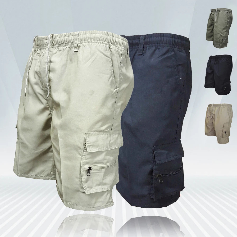 Fashion Mens Cargo Shorts Casual Pants Big Pocket Sports Slacks Panels Trousers Plus Size for Male 250214