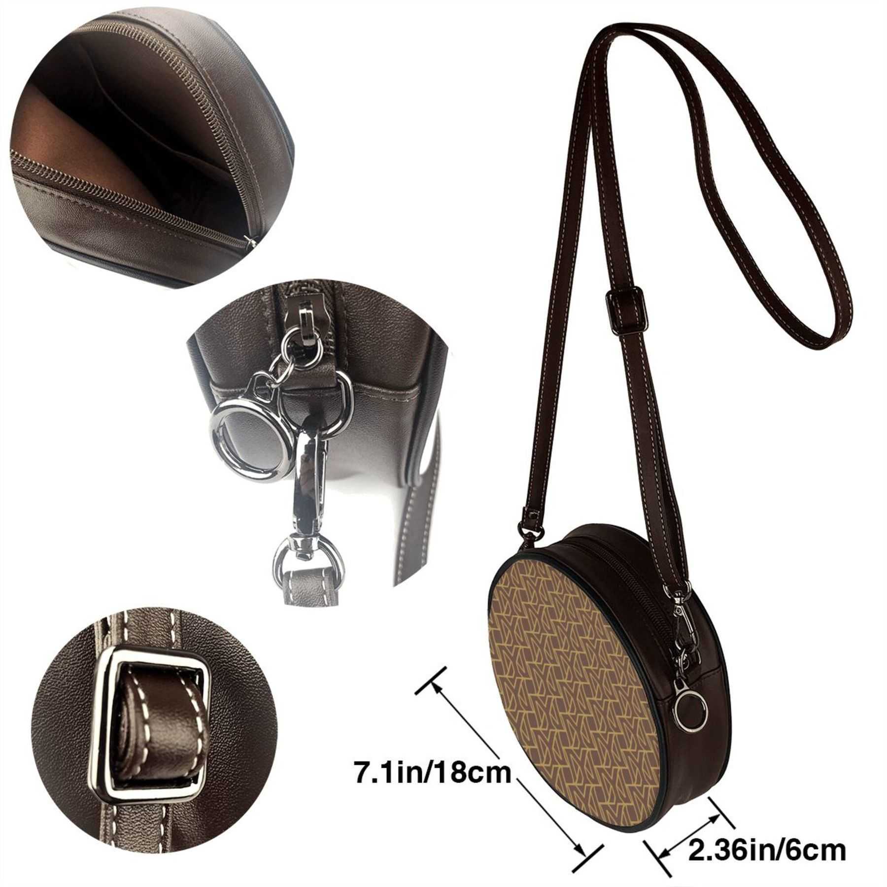 NXY Fashion Leather Circle Shoulder Bag Designer Handbags For Women Purses Cute Mini Phone Bag Vintage Crossbody Bags 250215