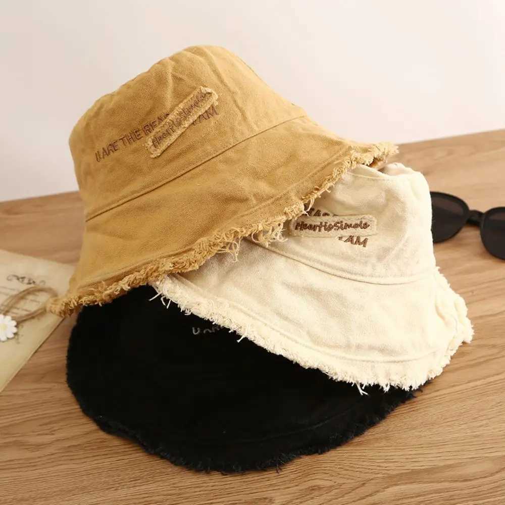 Women Summer Hats Fashion Beach Bucket Hat Travel Letter Embroidery Panama Caps W250217