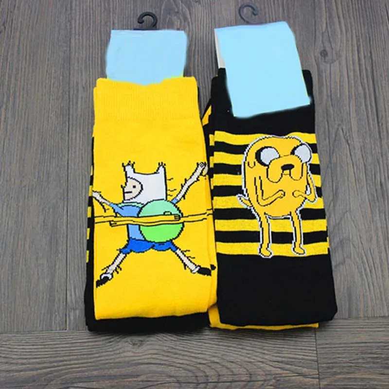 Cute anime cartoon adventure socks yellow street role playing cotton comics female men socks party novelty interesting spring W250217