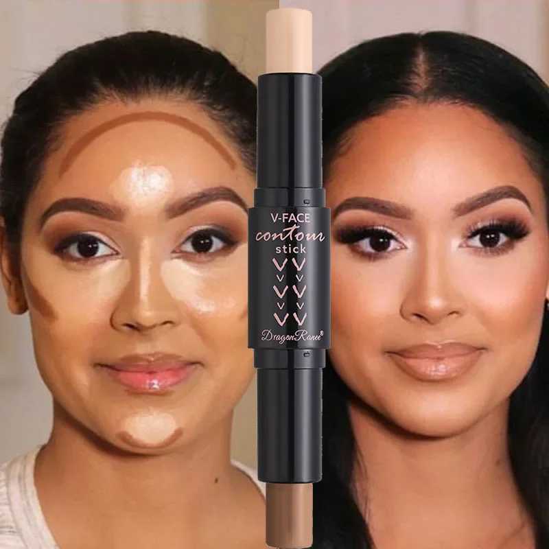 Double sided contour highlight stick waterproof durable oil control matte concealer pencil corrector skin tone pen makeupW250217