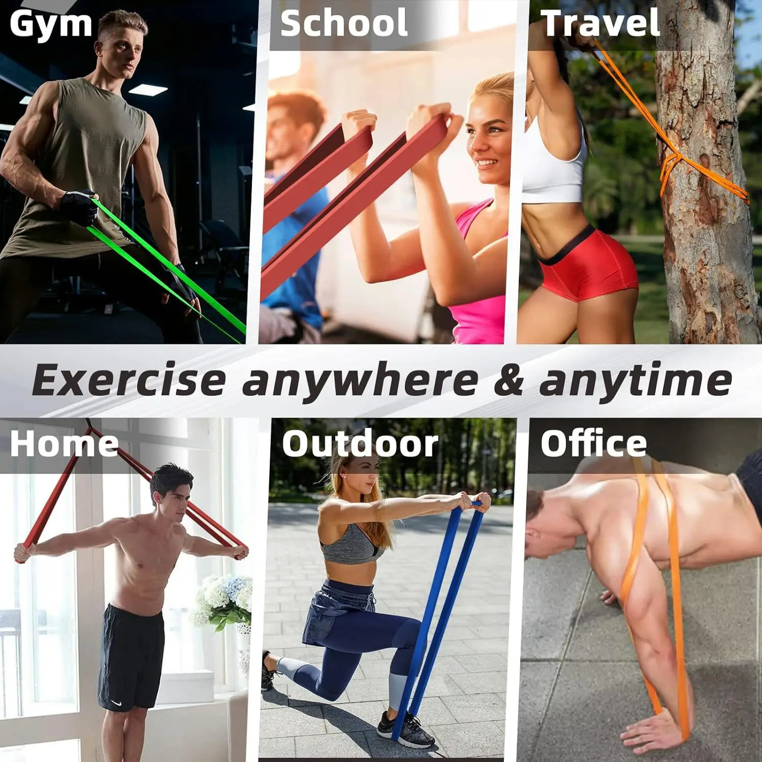 20230lbs HeavyDuty Resistance Band Agility Training Workout Gym Equipment Yoga Pilates Accessories Rubber Home 250213