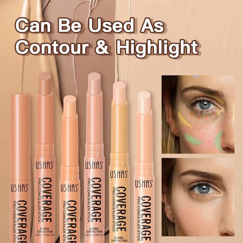 USHAS 12 Color Concealer Stick Decorate Facial Contours Highlight Paste Cover Acne Blemishes Moisturizing ConcealerXJ250217