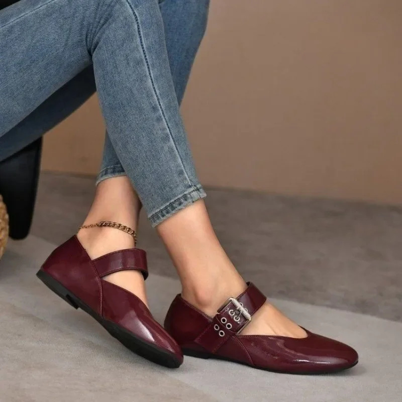 Women Flat Shoes Fashion Versatile Pointed Toe Leopard Print French Mary Jane Shoes Women Summer Soft Sole Beanie Shoes 250214