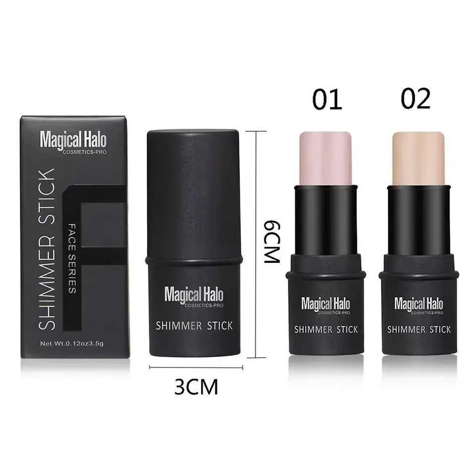 2pcs Highlighter Stick Makeup Face Contour Bronzer Shimmer Concealer Stick Glitter Modify Face Contour Illuminate Makeup ToolsW250217