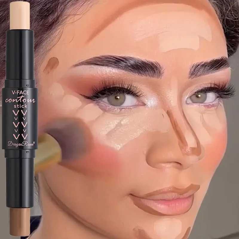 Double sided contour highlight stick waterproof durable oil control matte concealer pencil corrector skin tone pen makeupW250217