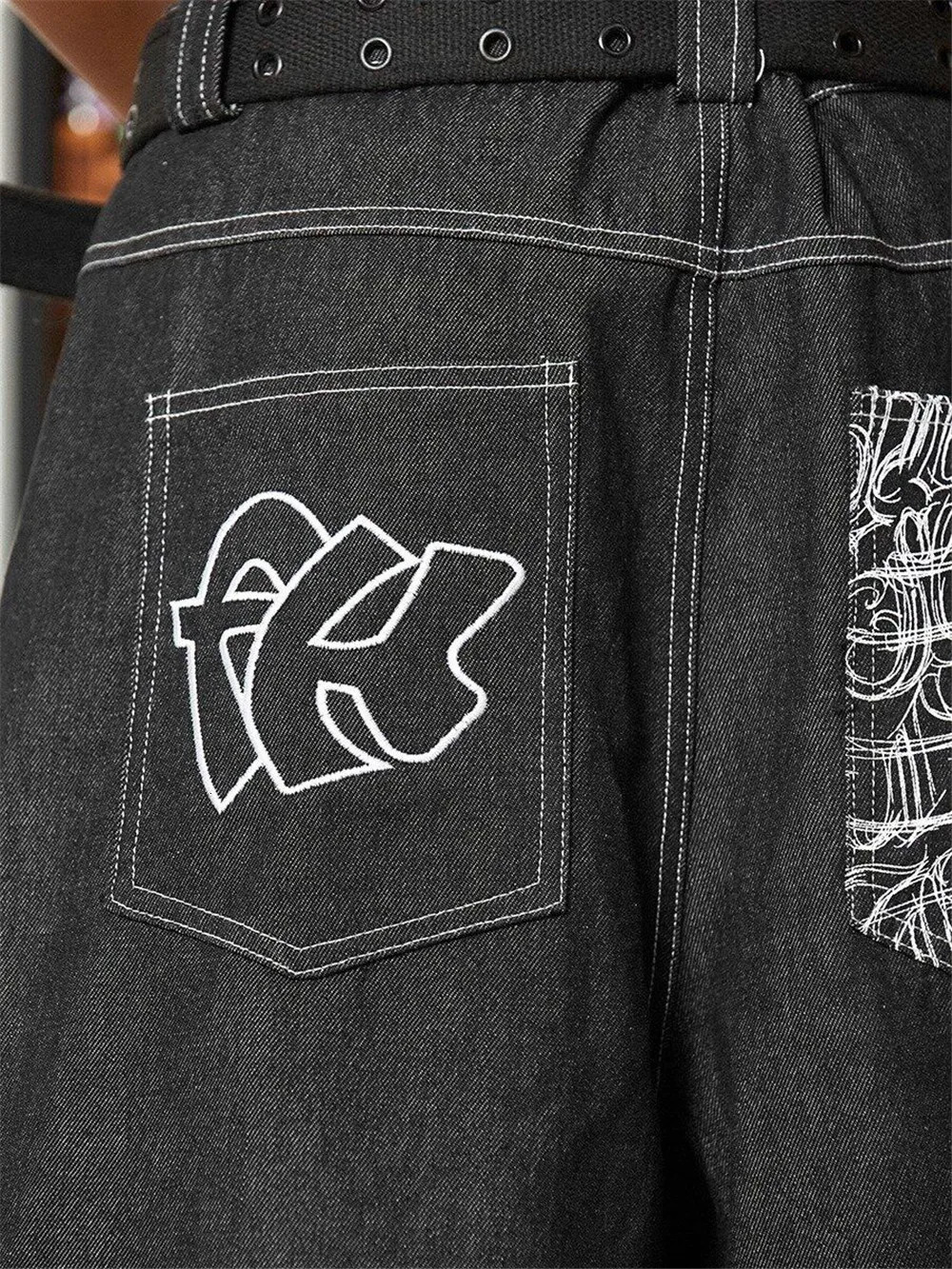 Baggy Wide Leg Shorts Streetwear Vintage Embroidery Woman Jeans Y2k Shorts Oversize Retro Style Shorts Hippie Denim Pants Summer 250210