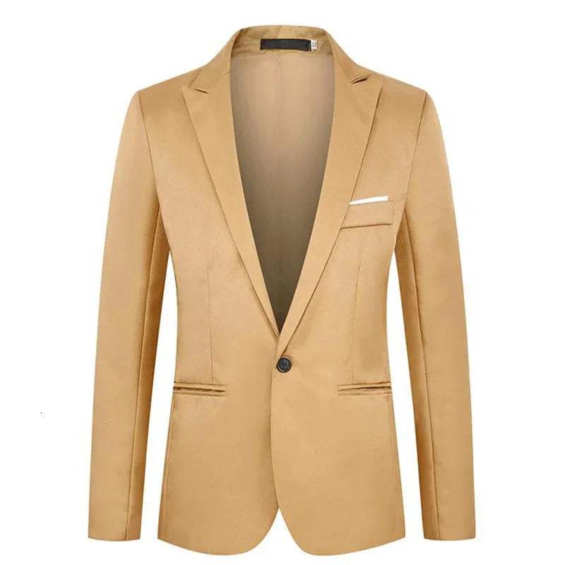 Mens Casual Business Trendy Suit Jacket Autumn Light Luxurious Slim Nonironing Antiwrinkle Solid Color Versatile 250214