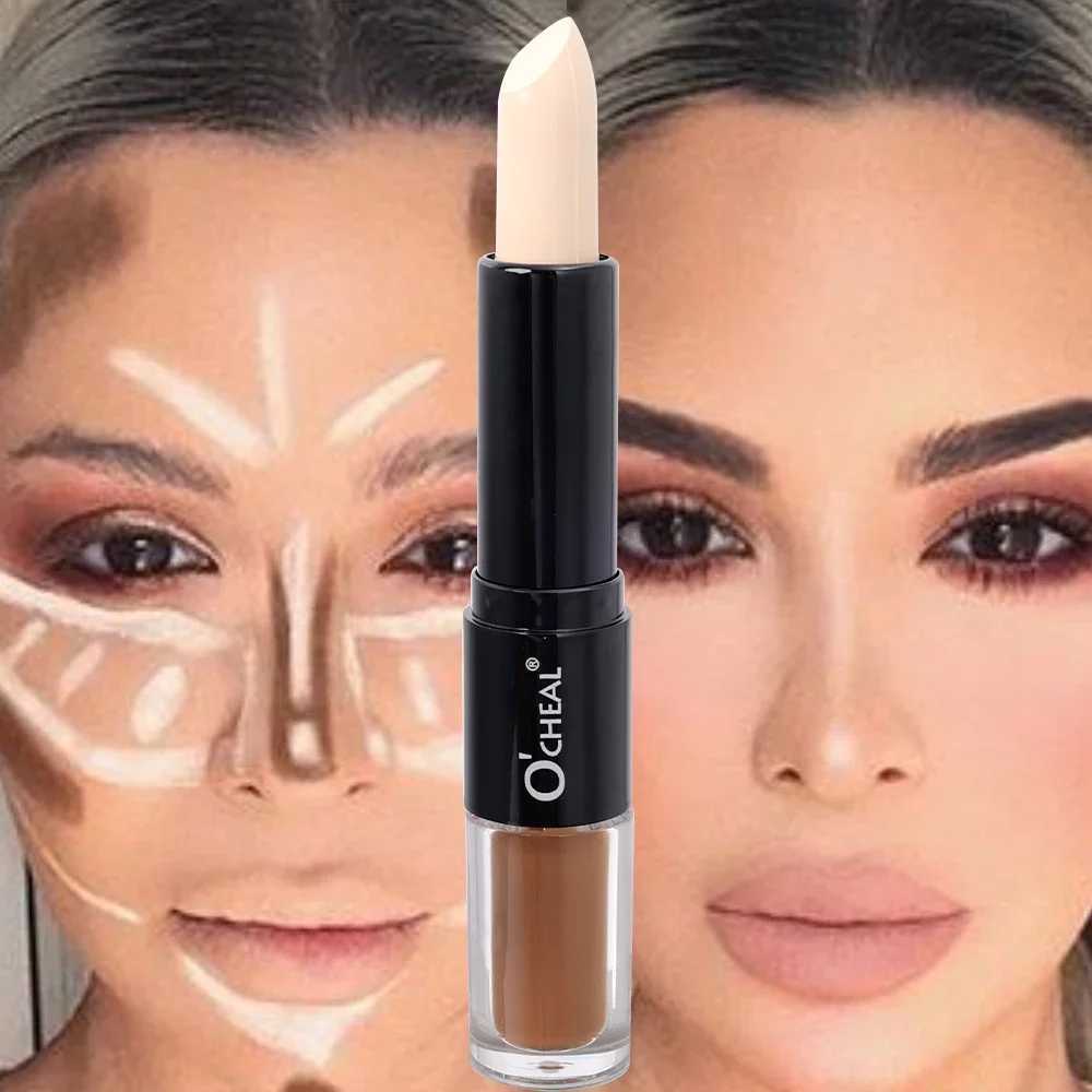 Double-end Face Contour Stick Waterproof Oil-control Concealer Pencil Facial Highlight Corrector Pen Lasting Makeup CosmeticsW250217