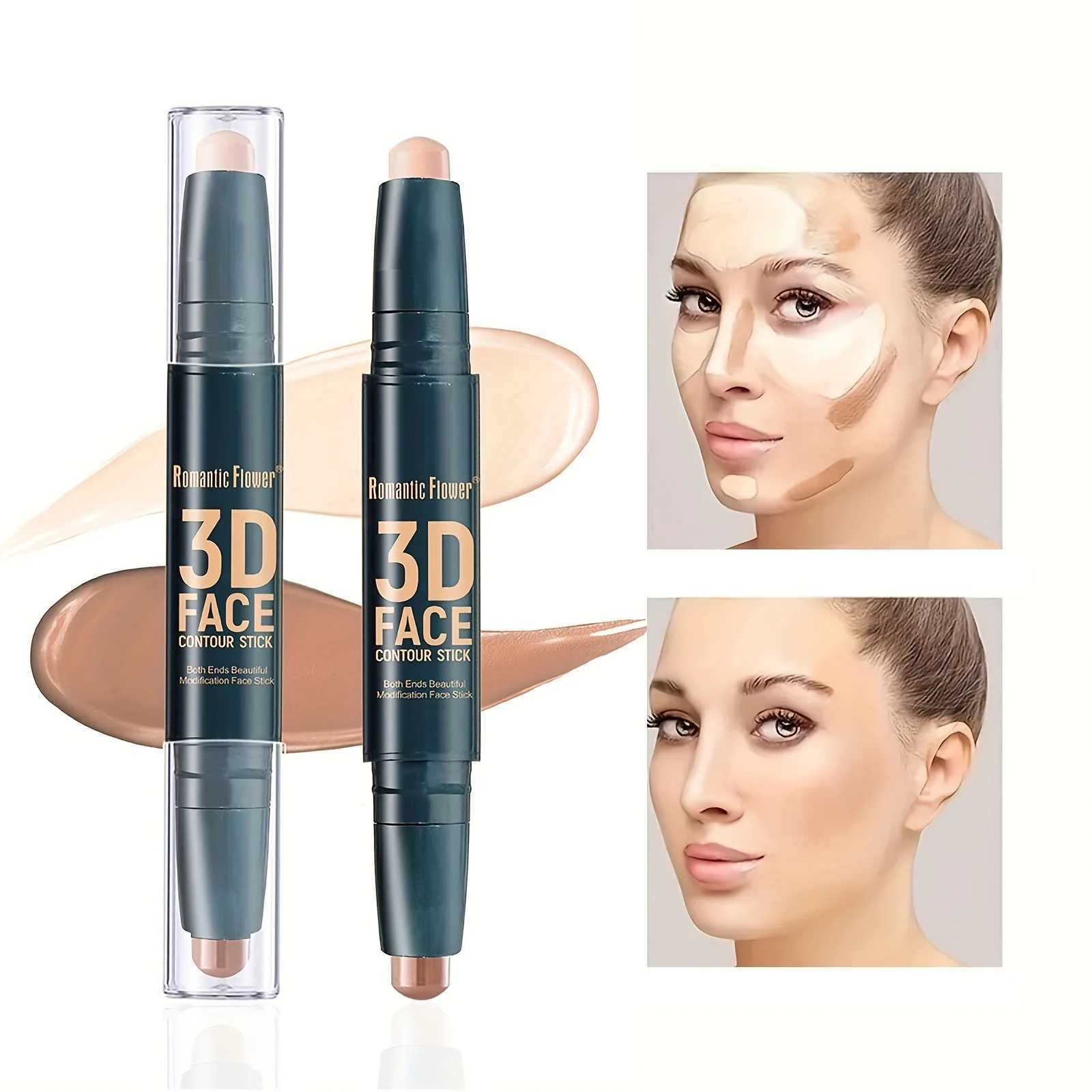 2-color double end eye concealer stick color corrector contour highlighter facial shadow and brownze makeup stickW250217