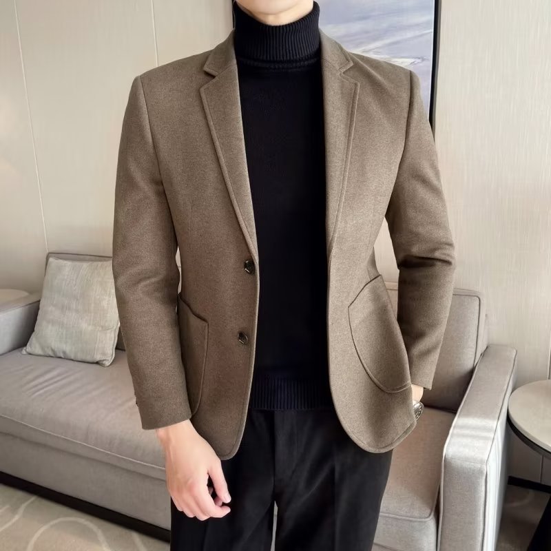 X217Trendy Korean Inspired Slim Cut Coat with Elegant Casual Appeal
