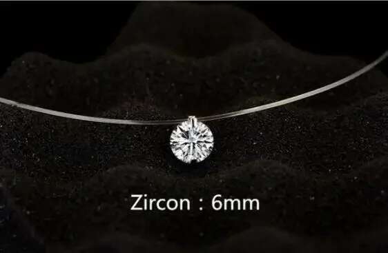 Andara 1ct Moissanite Dia S Sterg Sier Invisible Transparent Fishing e Clavicle Chain Necklace Women's Jewelry