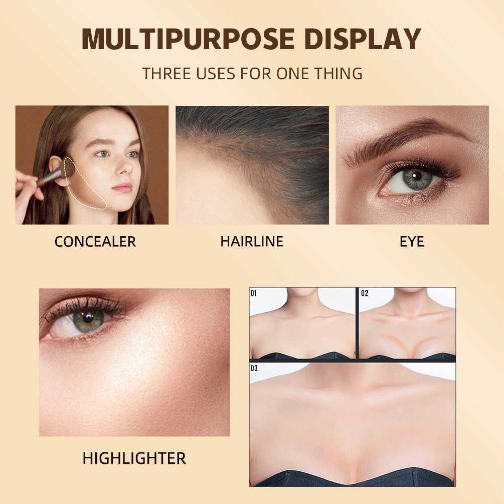 QIBEST Highlighter Makeup Contouring Bronzer For Face Contour Stick Powder Creamy Texture Stick Women Cosmetics ConcealersW250217