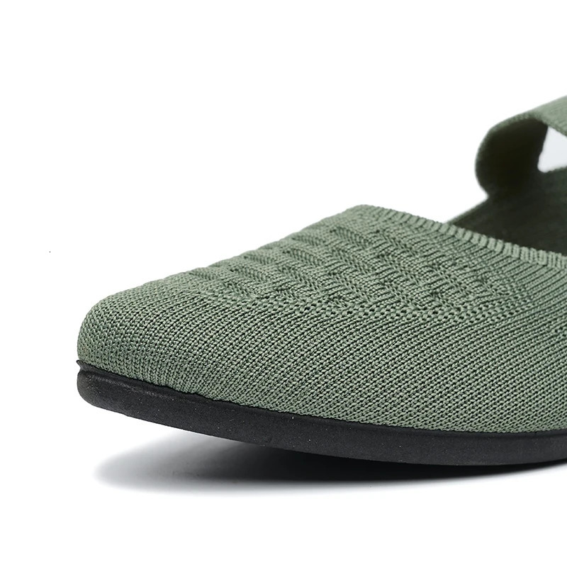 Womens Pointed Toe Flat Shoes Solid Color Knitted Slip on Shoes Casual Breathable Ballet Flats Women Flat Shoes Loafers Women 250214