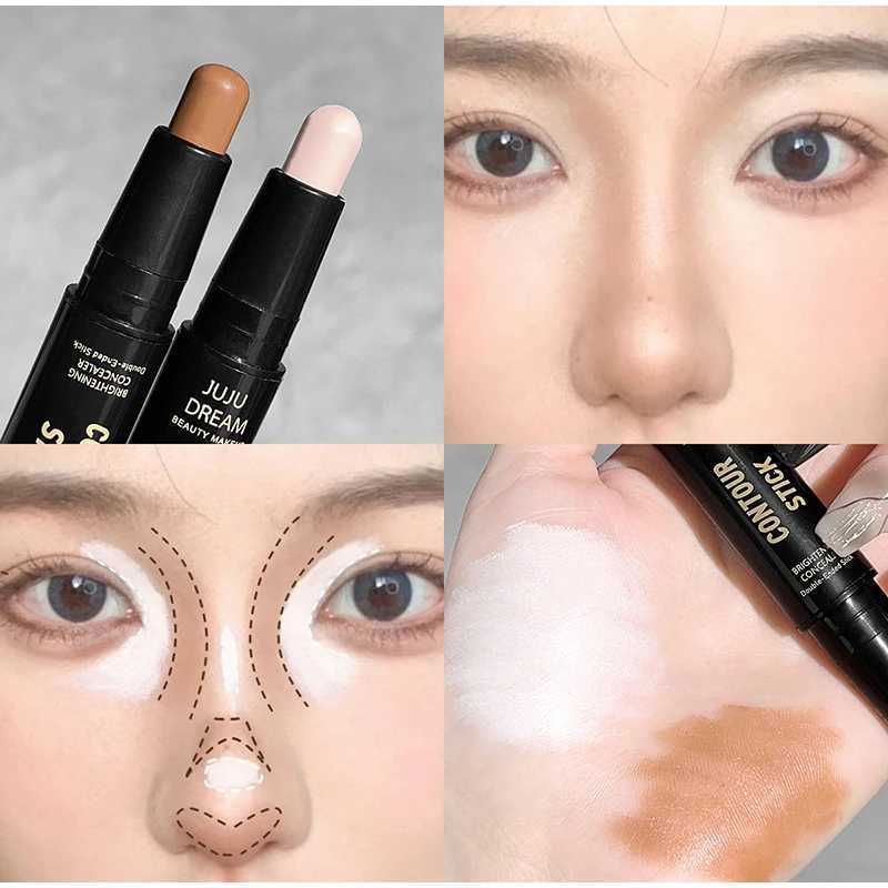 Double-headed Contouring Stick Dual-purpose High-light Trimming Stick 3D Contour Nose Shadow Facial Shape Brighten TrimmingW250217